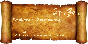 Szakonyi Zsuzsanna névjegykártya