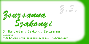 zsuzsanna szakonyi business card